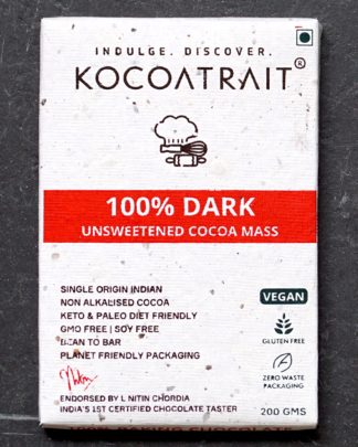 Kocoatrait Unsweetened 100% Dark Chocolate